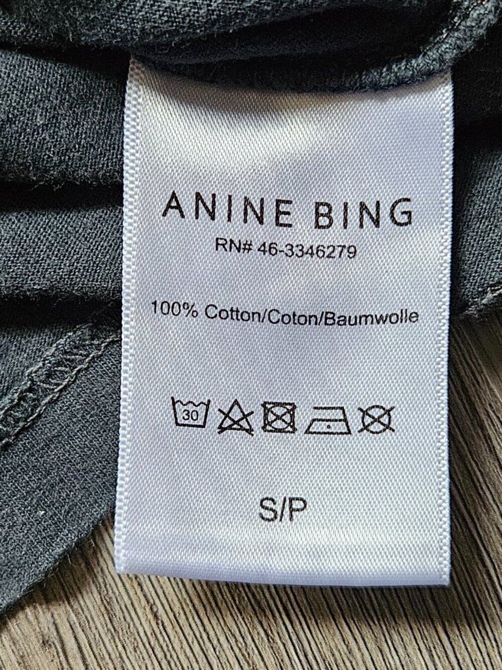 Anine Bing Womens Small Lili Vintage Eagle Graphic T Shirt Washed Charcoal Tee S - Picture 8 of 8